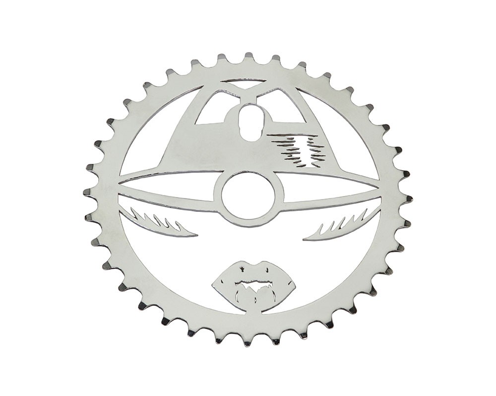 Bike Lowrider Lady/Head Steel Chainring 1/2 X 1/8 36t Chrome.