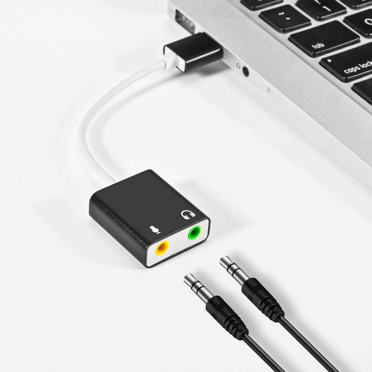 USB Audio Adapter External Sound Card PC 3.5mm