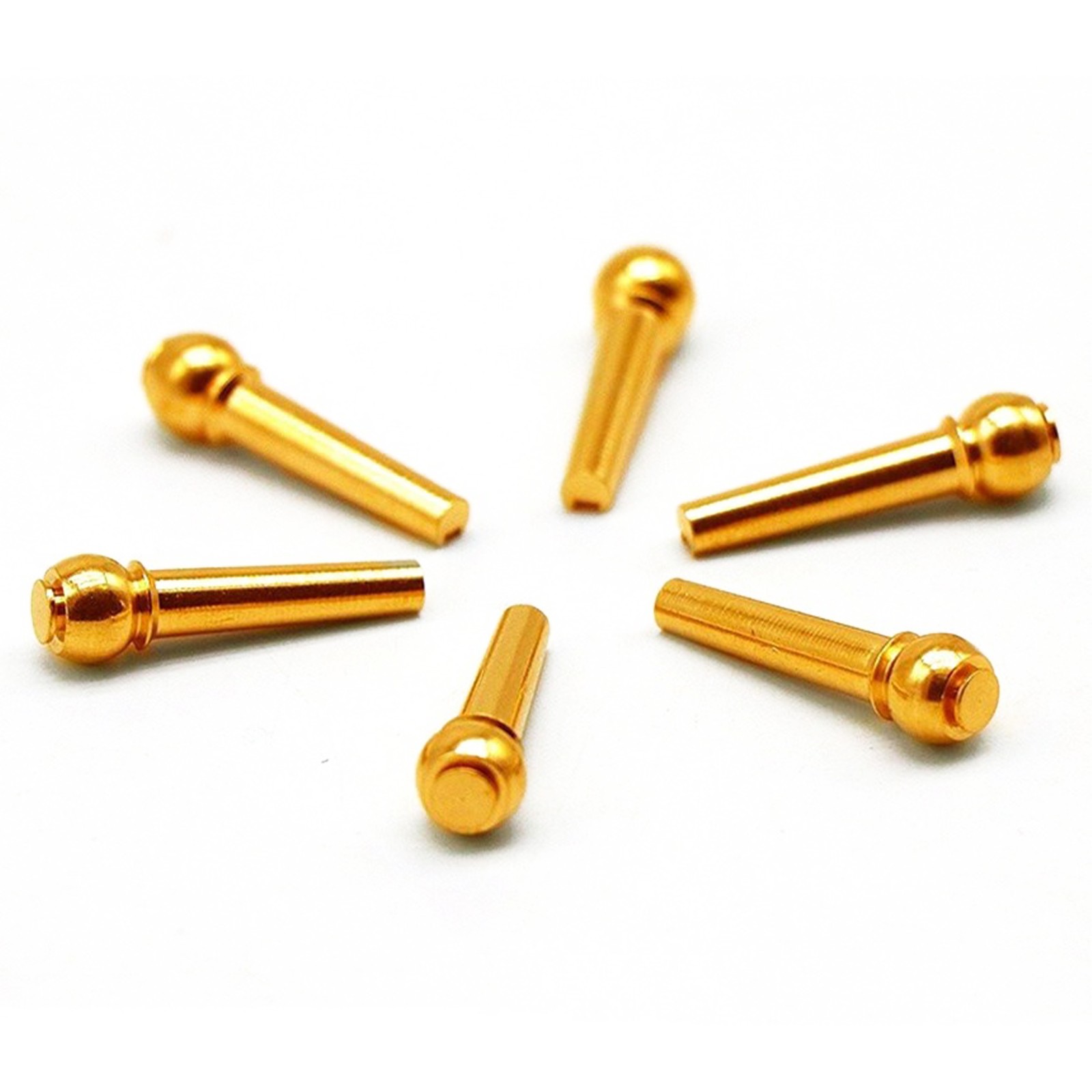 6Pcs Acoustic Guitar Brass Bridge Pins Brass Cone String Dot Solid String Nails