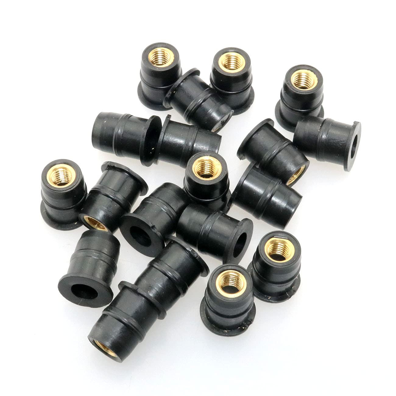 20PCS Neoprene Well Nut with Stainless Steel Pozi Screw M5-0.51'' Long 3/8'' Hol