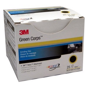 3M 36525 Green Corps Roloc Disc, 2 in, 40 Grit, Replacement for 3M 01397