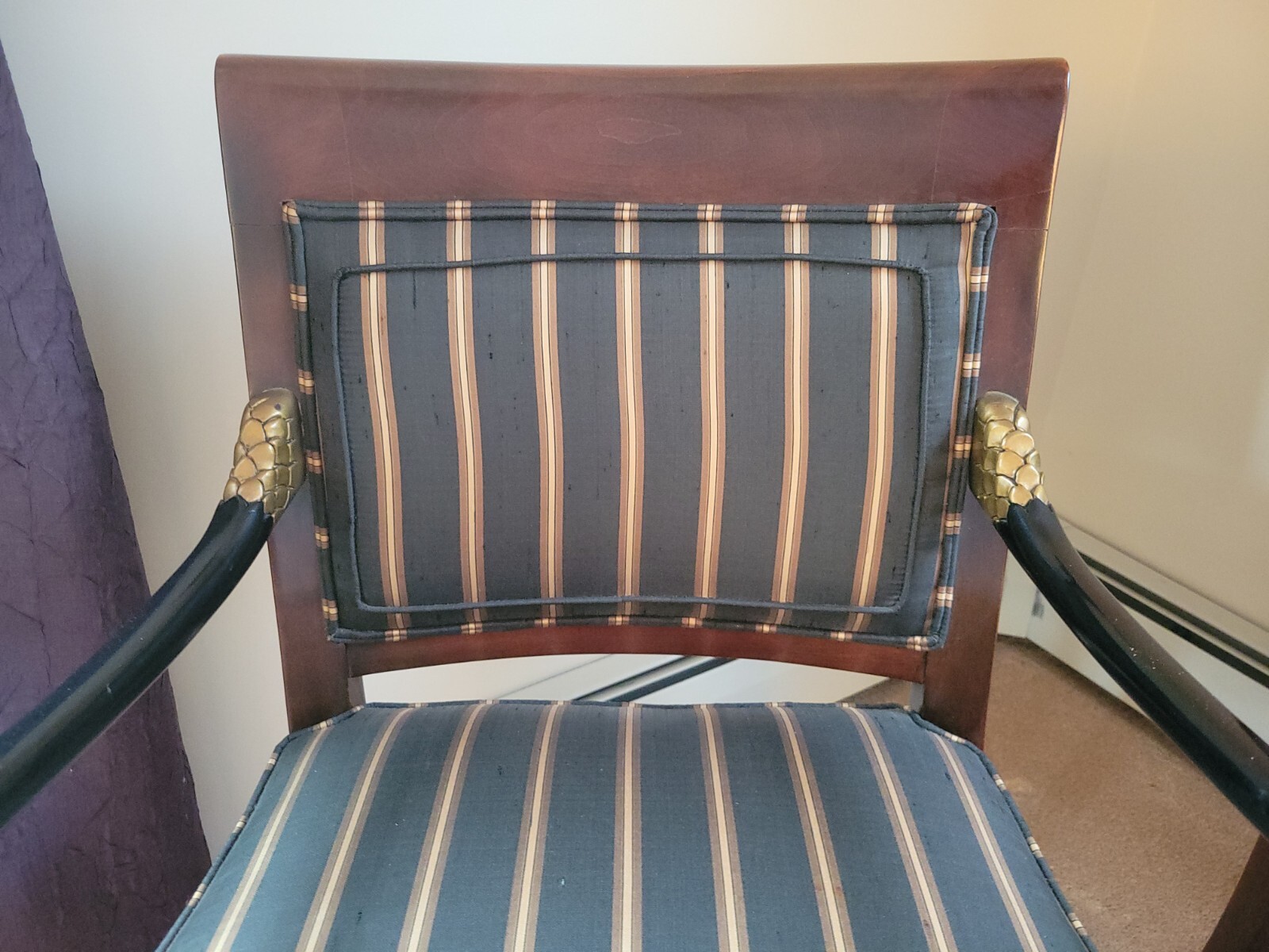 Ethan Allen Fish Dolphin Neoclassical Period Koi Louis XV Chair