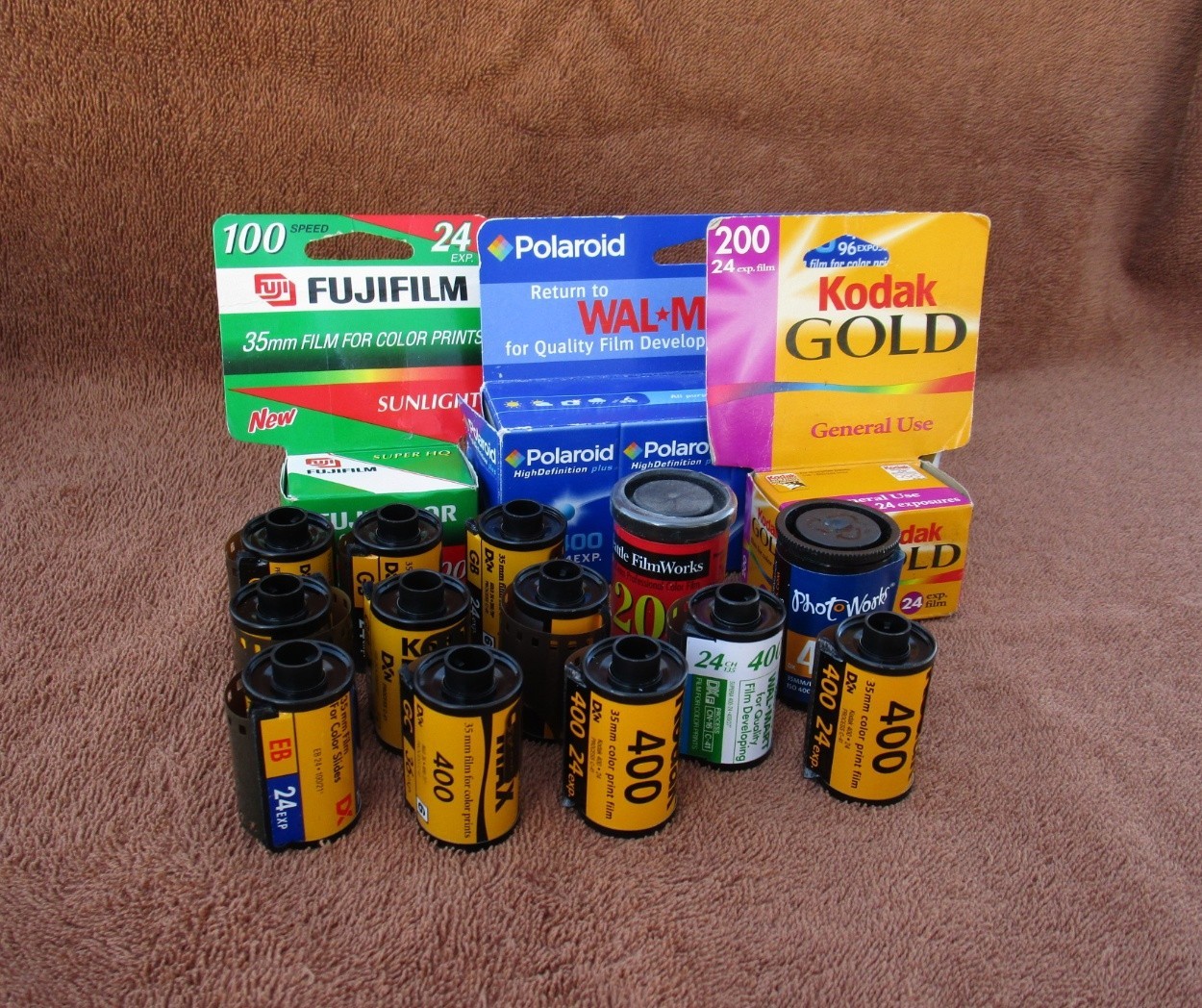 unused expired 35mm film - Kodak Gold, Polaroid, Fuji - vintage photography