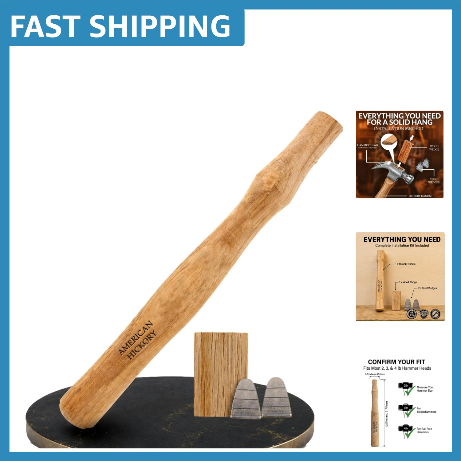 Complete Wood Hammer Handle Replacement for Versatile Tool Use and Durability