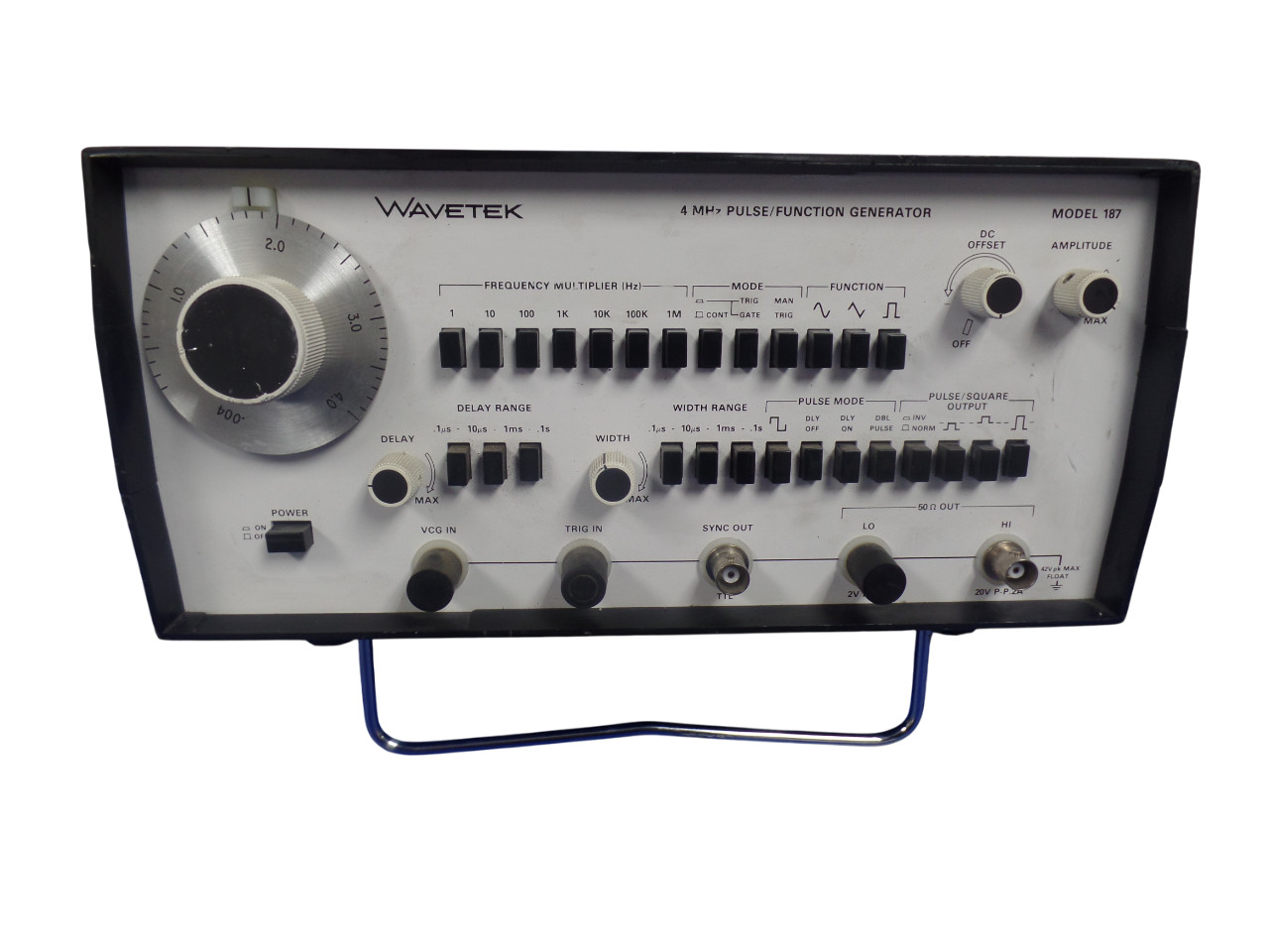 Wavetek 4 MHZ pulse/ function Generator Model 187 - Free Shipping