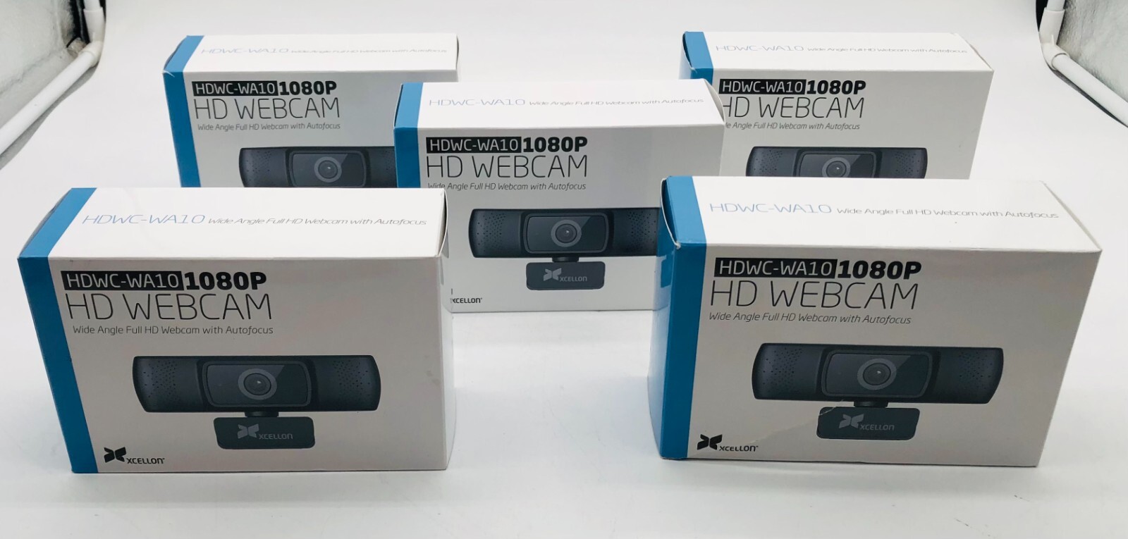 LOT OF 5 XCELLON HDWC-WA10 1080P HD WEBCAM WIDE ANGLE FULL HD W/ AUTOFOCUS