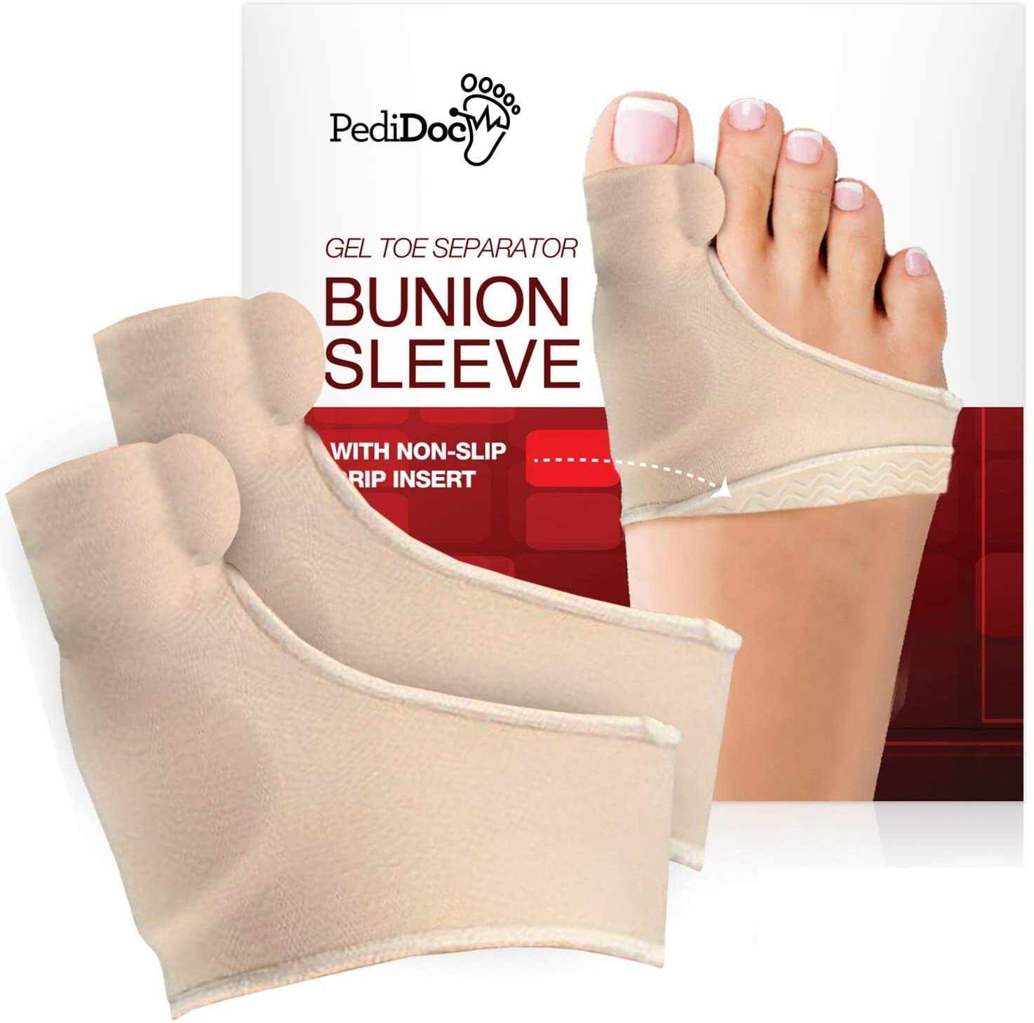 Bunion Corrector Gel Pad Relief Sleeves with Durable Gel Toe Spacer - Medium