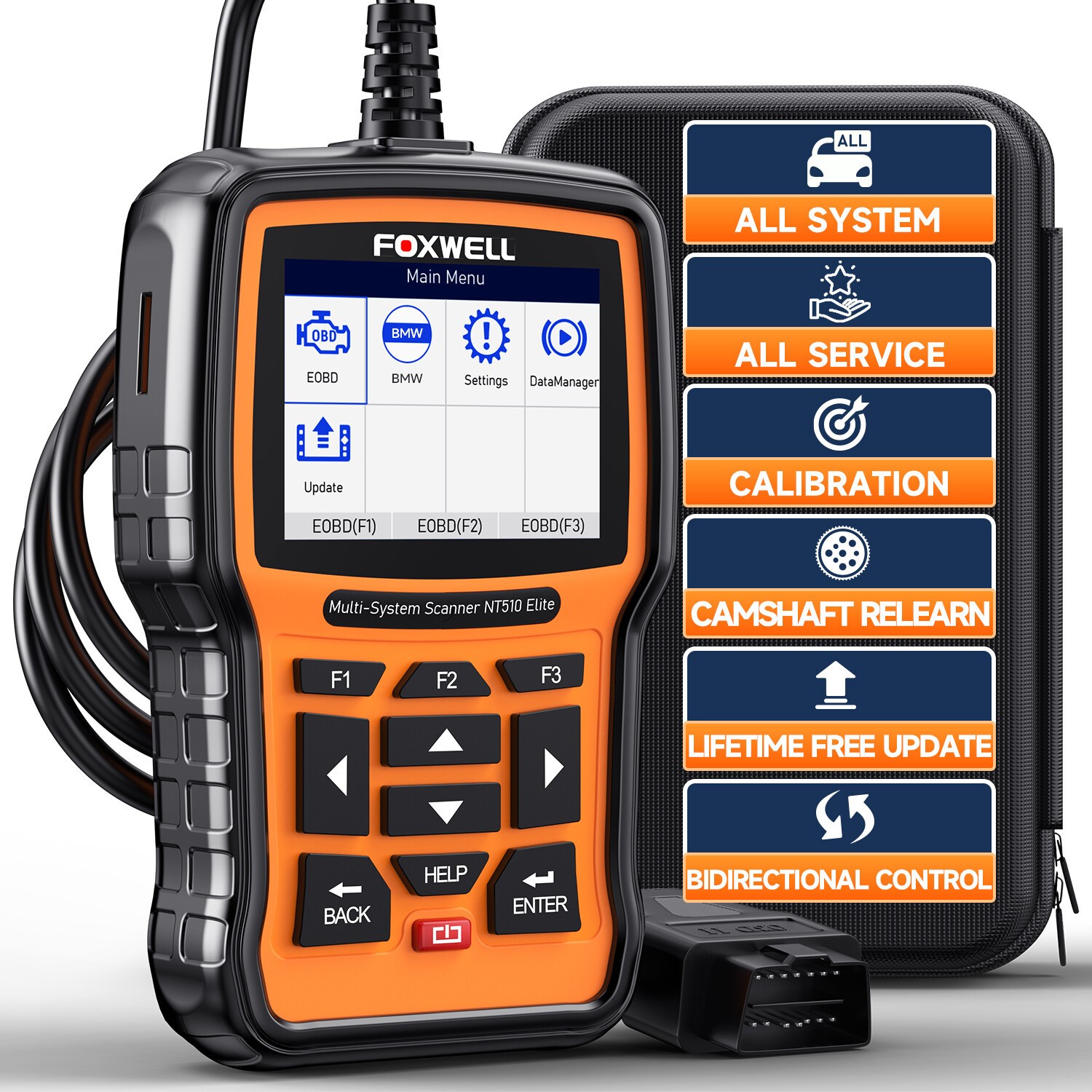For BMW Foxwell NT510 Elite OBD2 Scanner Bidirectional ABS TPMS Diagnostic Tool