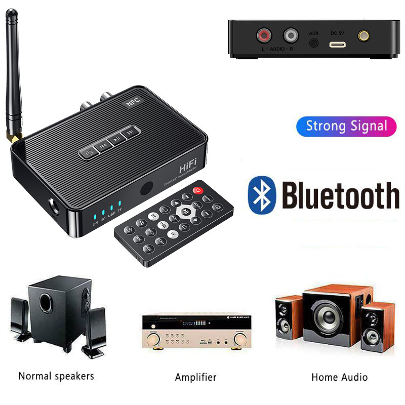 Bluetooth 5.1 Receiver Wireless Audio Adapter Support 6.5MM Home Stereo