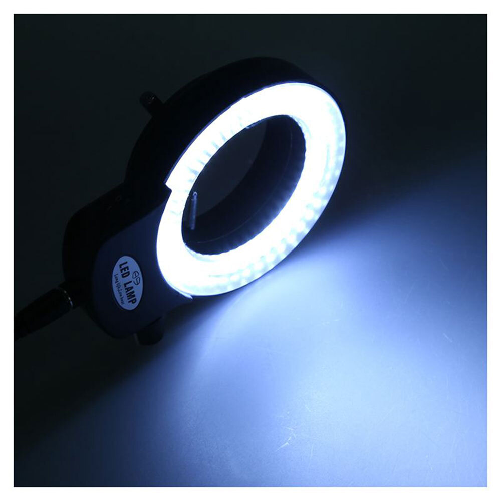 144 LED Stereo Bulbs Microscope Ring Light Illuminator Lamp Adjustable US Plug