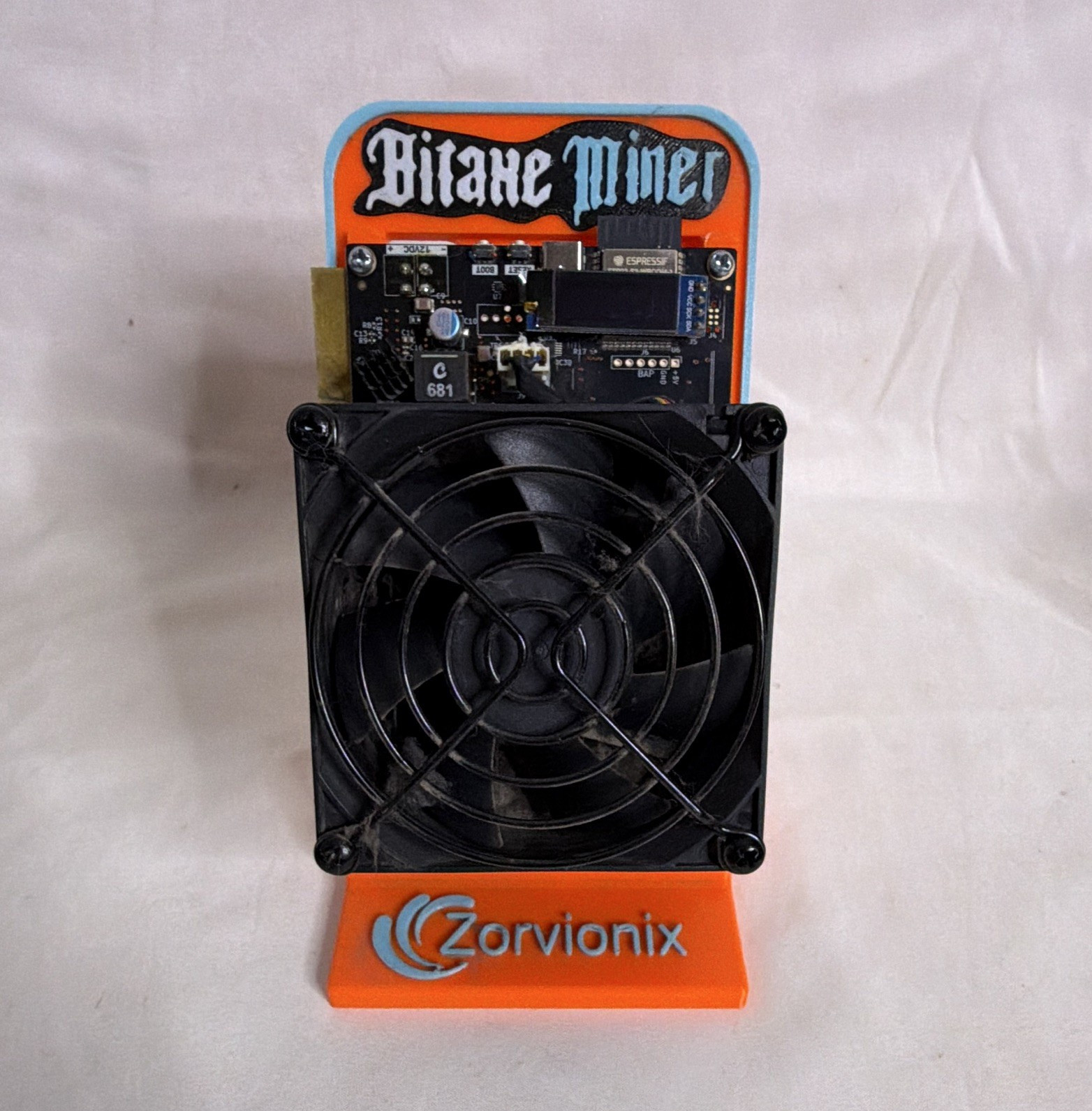 Bitaxe BitaxeHex ASIC Miner w/ Fan, Zorvionix Stand & Power Adapter 4.2 t/h
