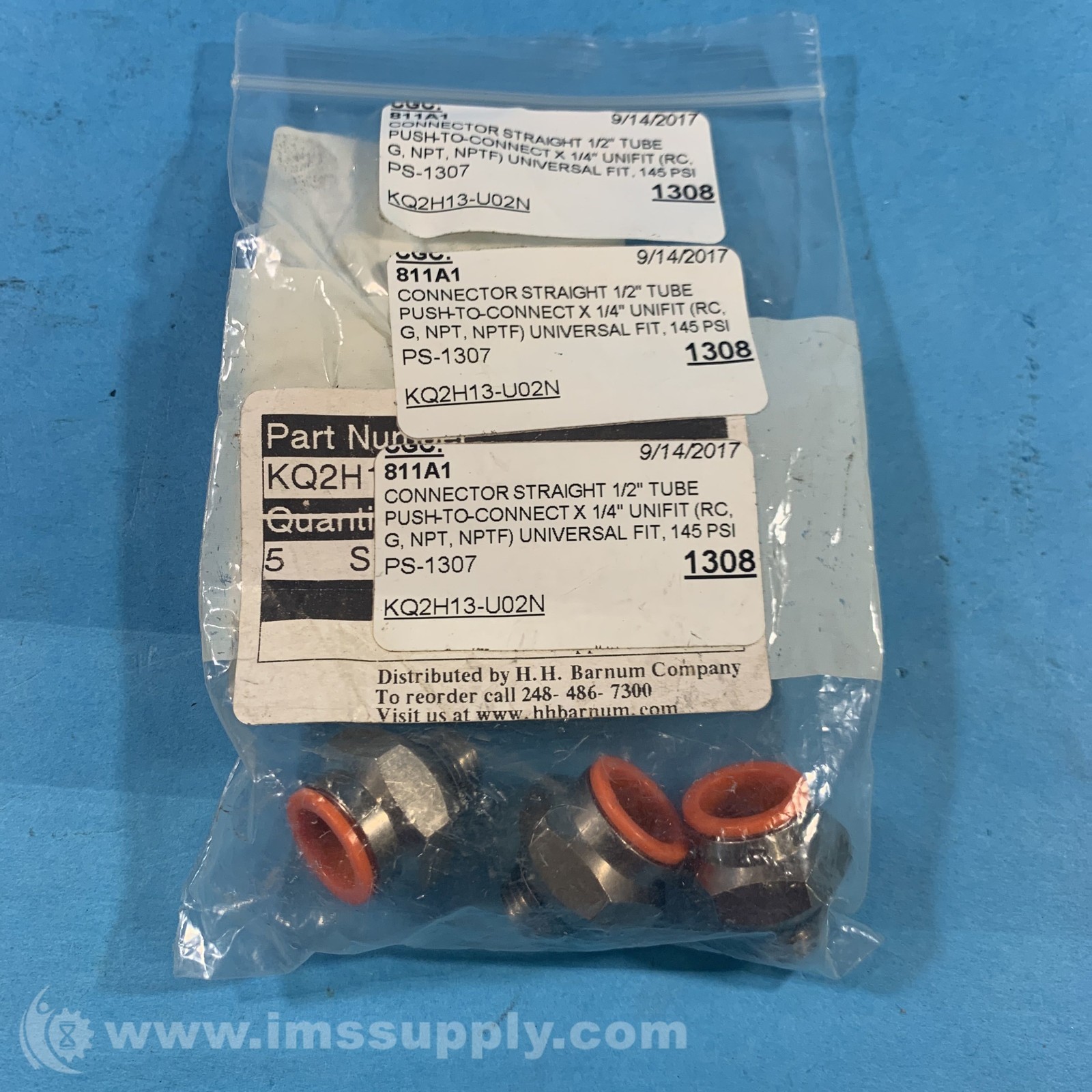 SMC KQ2H13-U02N Bag of 5 Fittings, Male Connector 1948