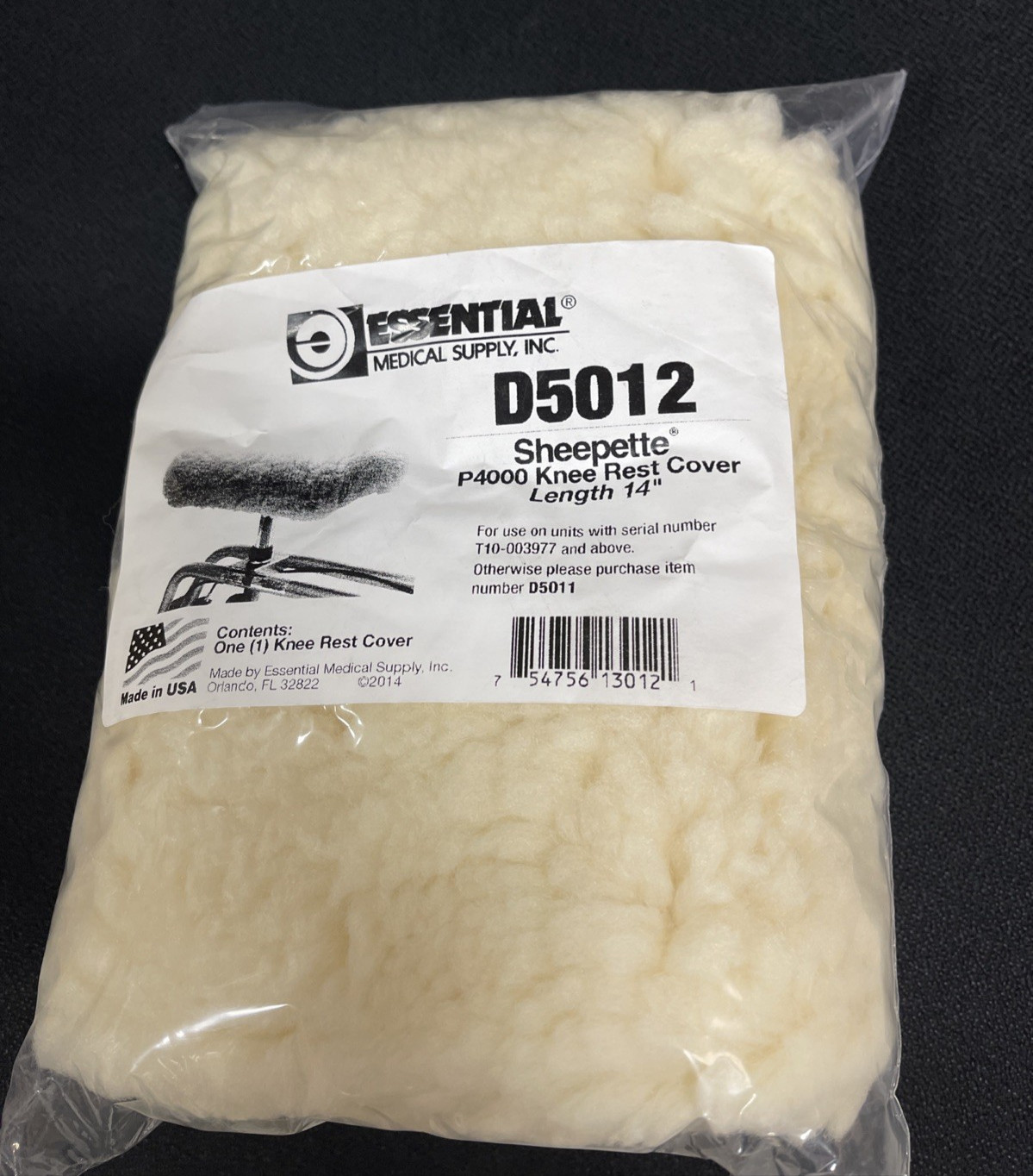 Essential Medical Supply Sheepette P4000 Knee Rest Cover Length 14" D5012