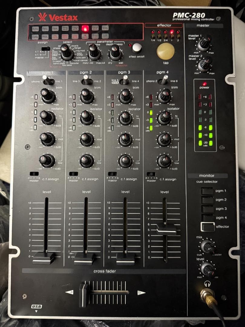 Vestax PMC-280 DJ Mixer USB Power Tested For Parts Japan