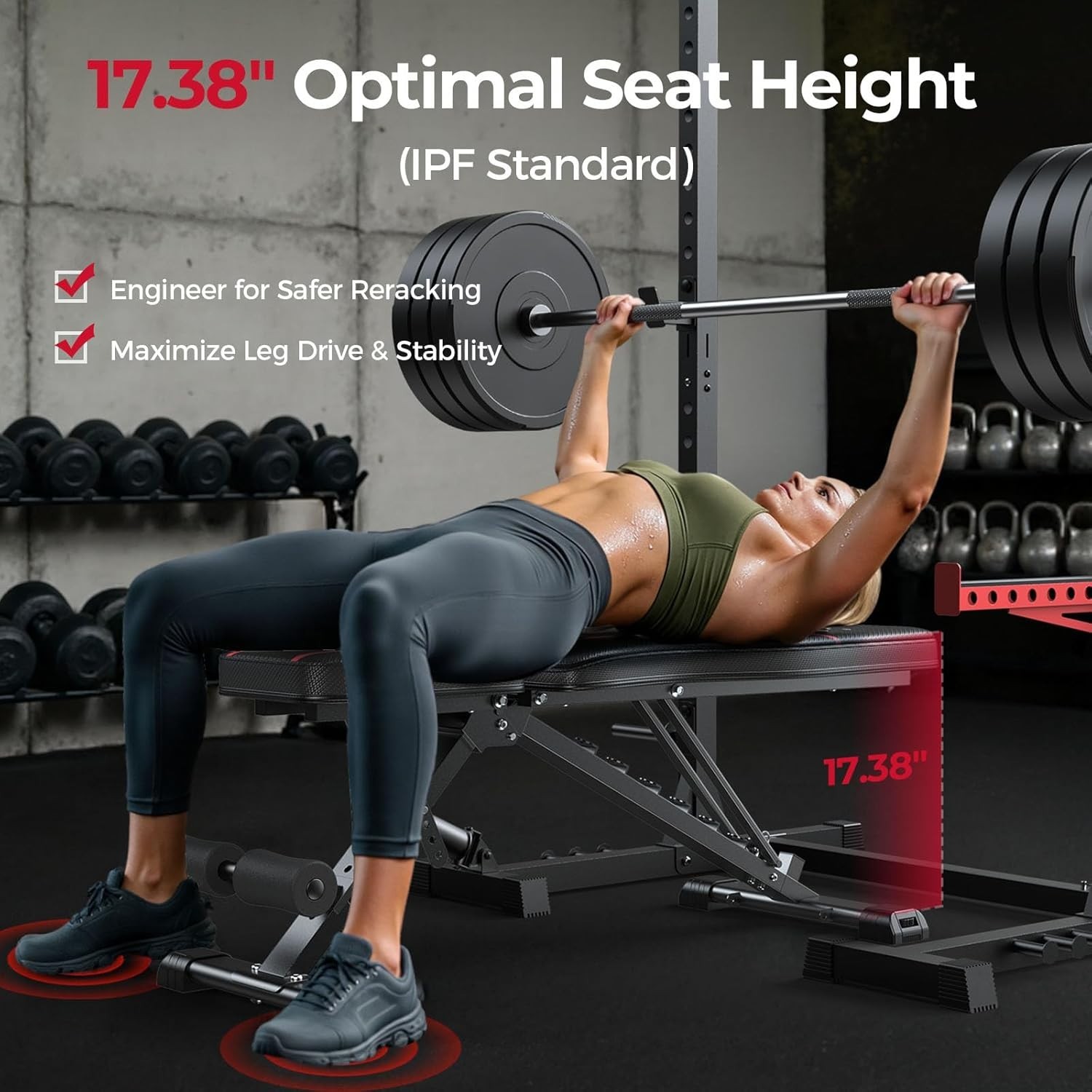 Alloy Steel Adjustable Workout Bench with 96 Settings for Comprehensive Training