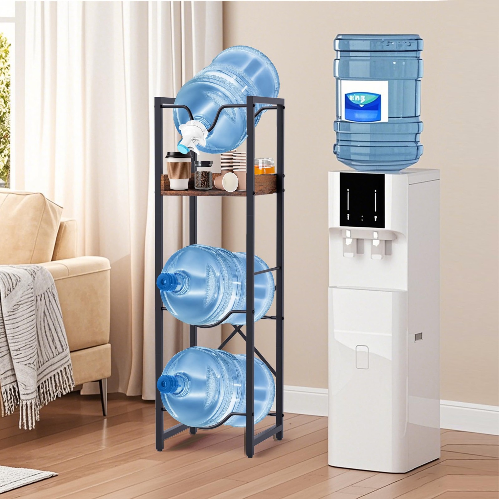5 Gallon Water Bottle Jug Holder, Water Jug Stand with 55mm Water Dispenser V...