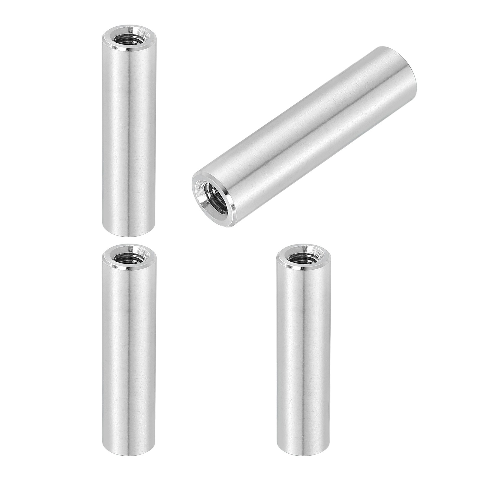 4Pcs 304 Stainless Steel M6x1.0mm Round Coupling Nuts 0.39x1.97"