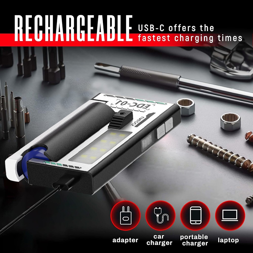 Pocket LED Flashlight Magnetic USB Rechargeable Mini Torch Portable Work Light