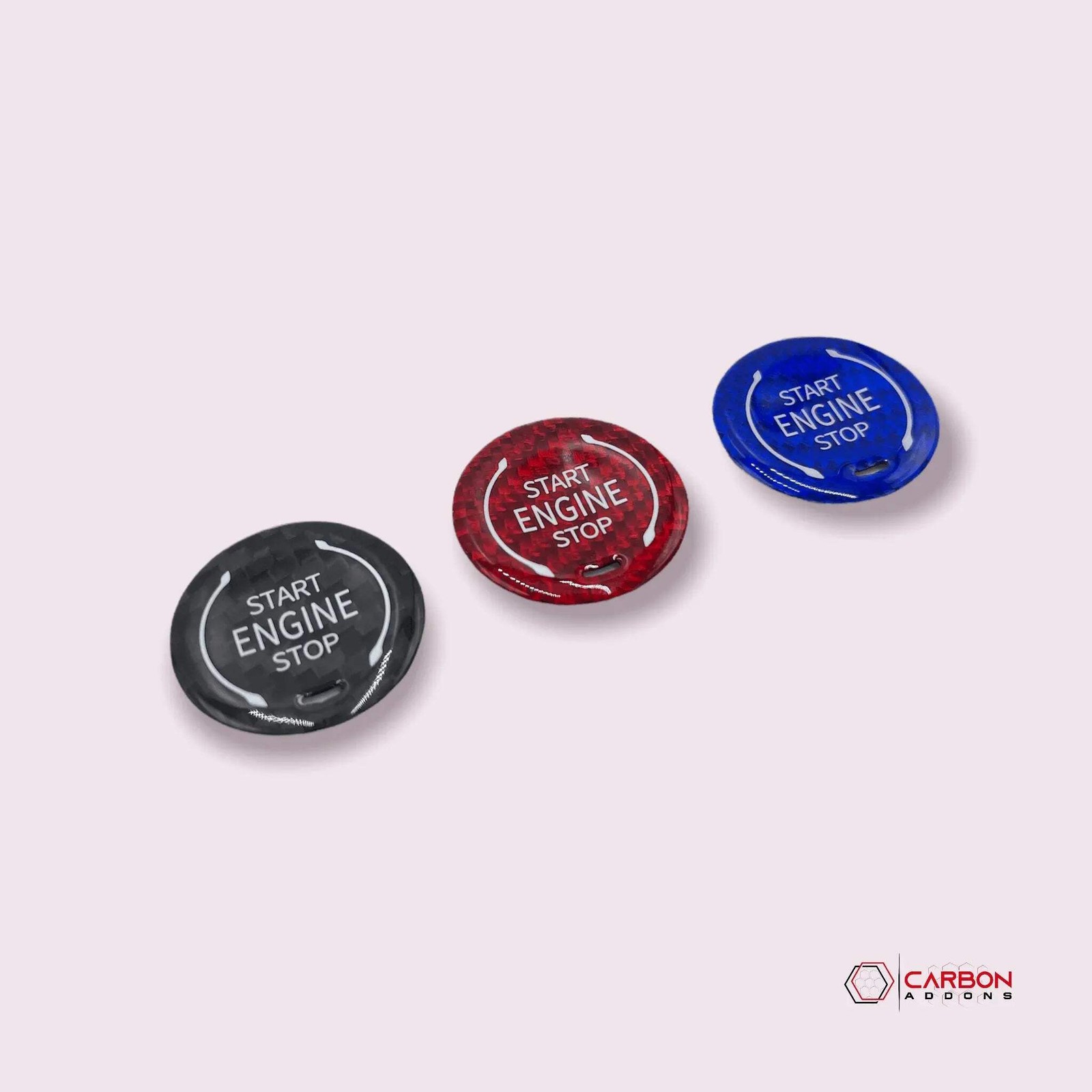 C8 Corvette Real Carbon Fiber Engine Start/Stop Button Cover | Black, Red & Blue
