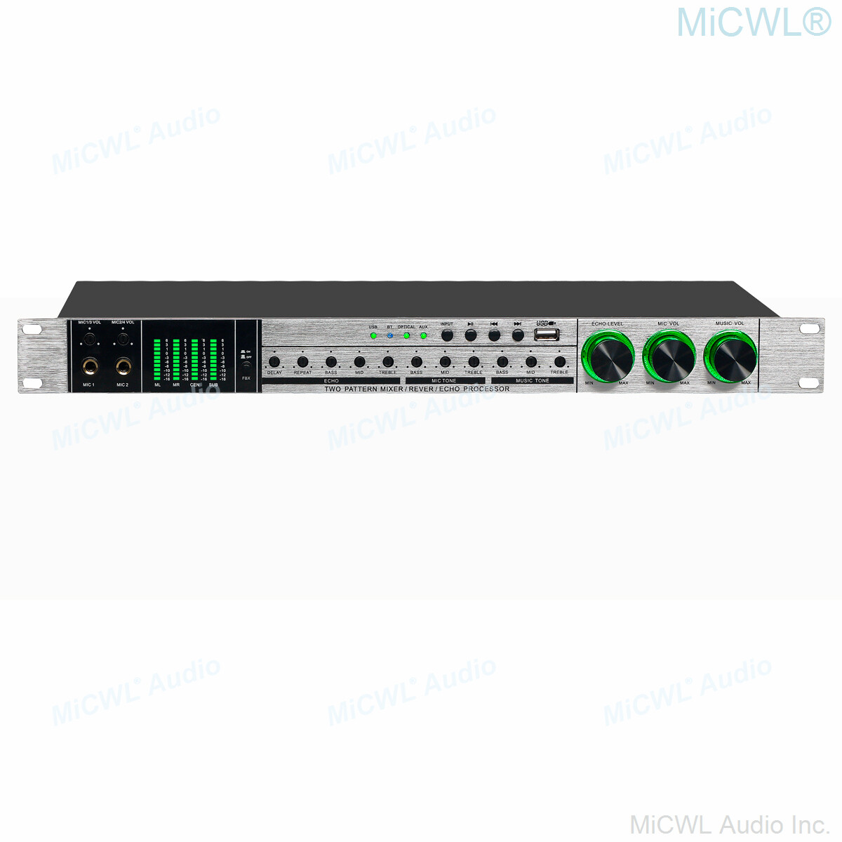MiCWL X8 Digital Audio Effects Processor DJ Karaoke Player Mixer Reverb Echo USB