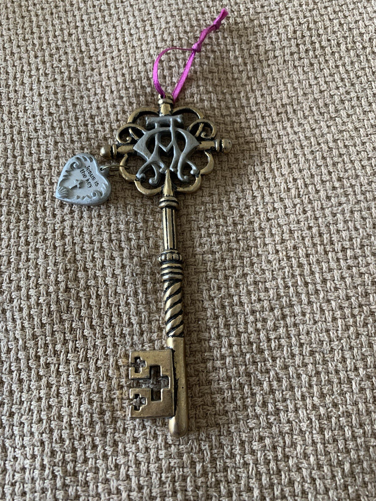Metal Elaborate Novelty Skeleton Key With Charm 5.5” Long