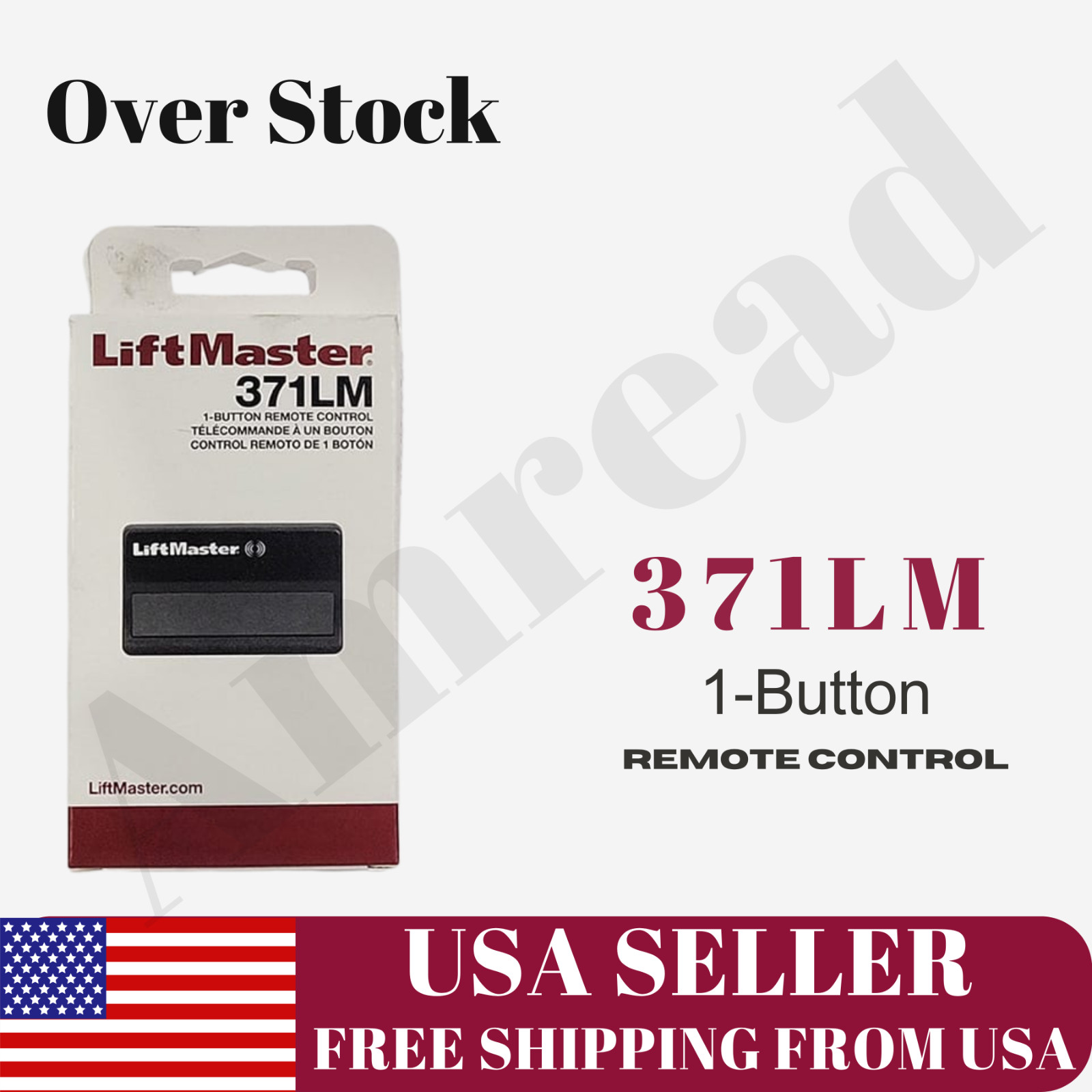 LiftMaster 371LM Security+ Garage Door Opener Remote Black 1 Button 315MHz