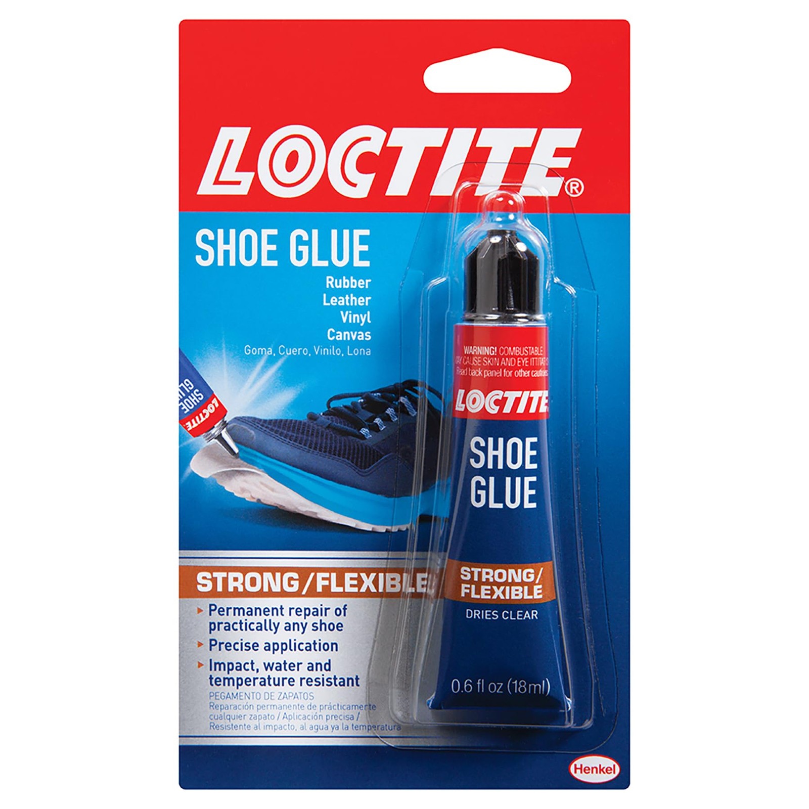 Loctite Shoe Glue, Strong & Flexible Fabric Resistant to 1 Pack, Clear