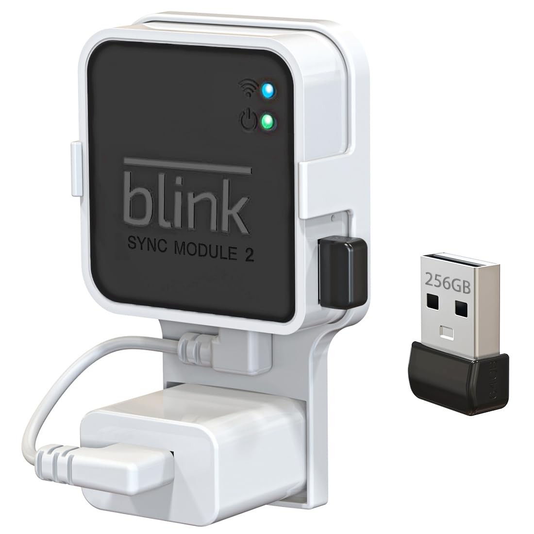 256GB USB Flash Drive with Wall Mount for Blink Security System - Space-Saving