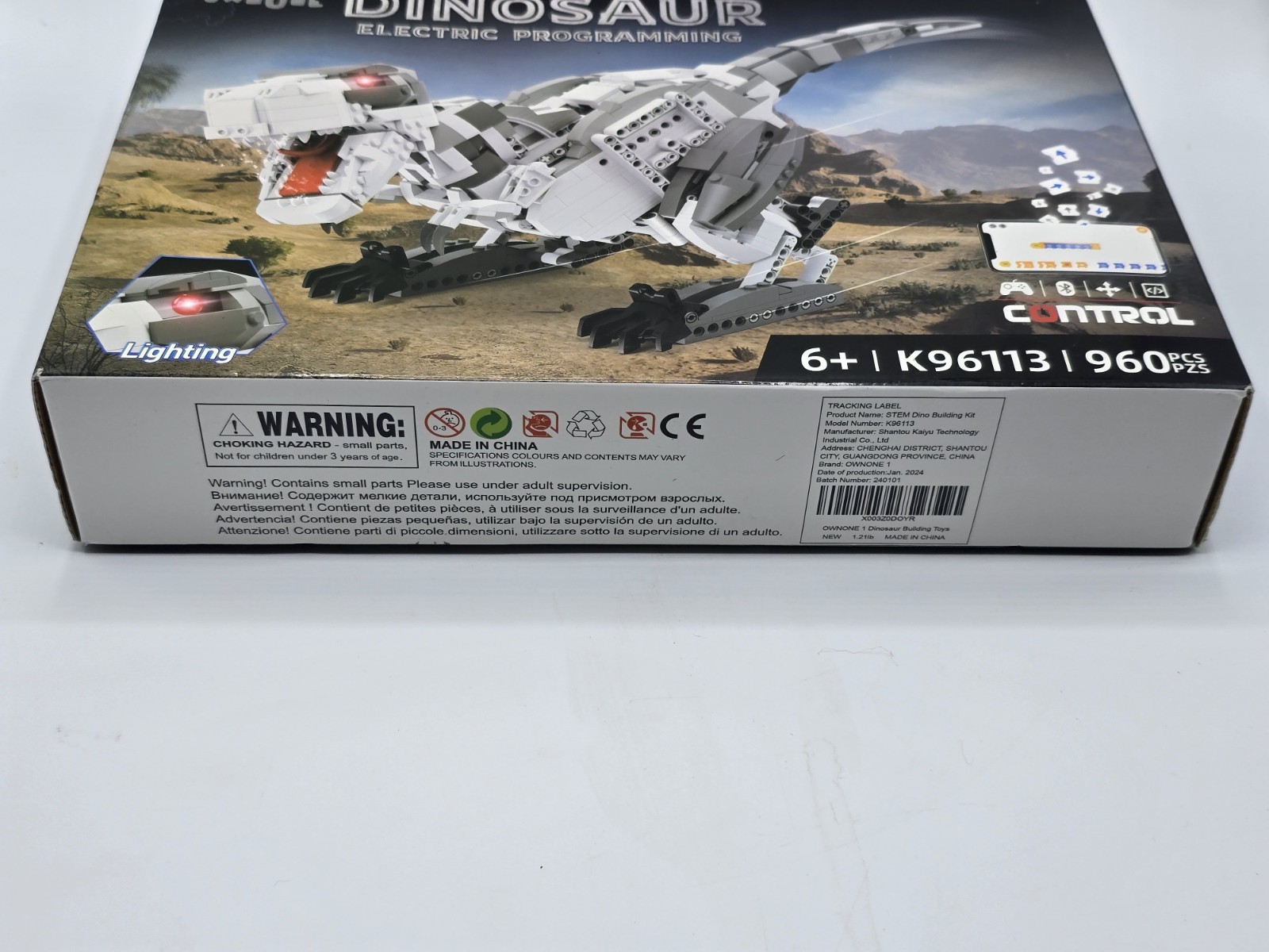 Ownone Dinosaur Stem Building Kit Electric Programming Remote Control 960pcs