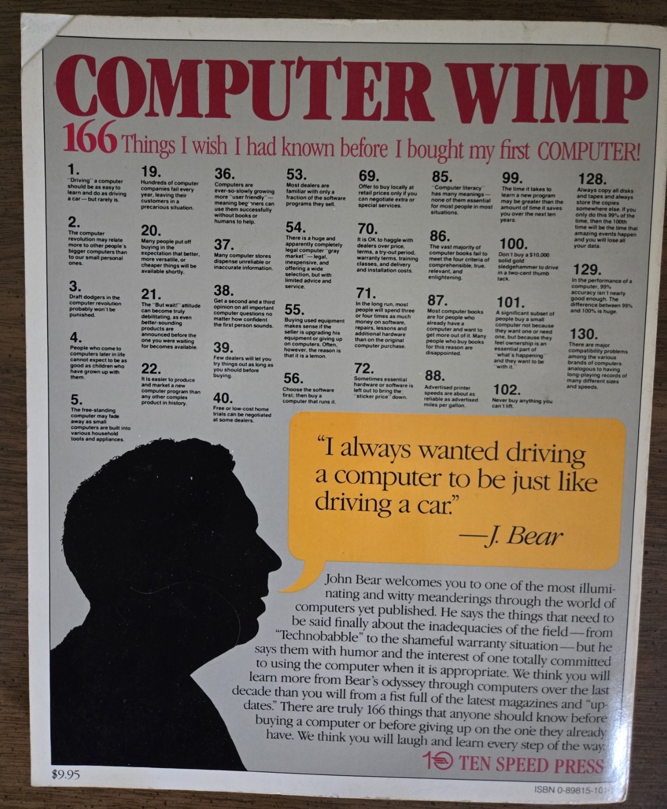 Computer Wimp, by John Bear, vintage computer book from 1983
