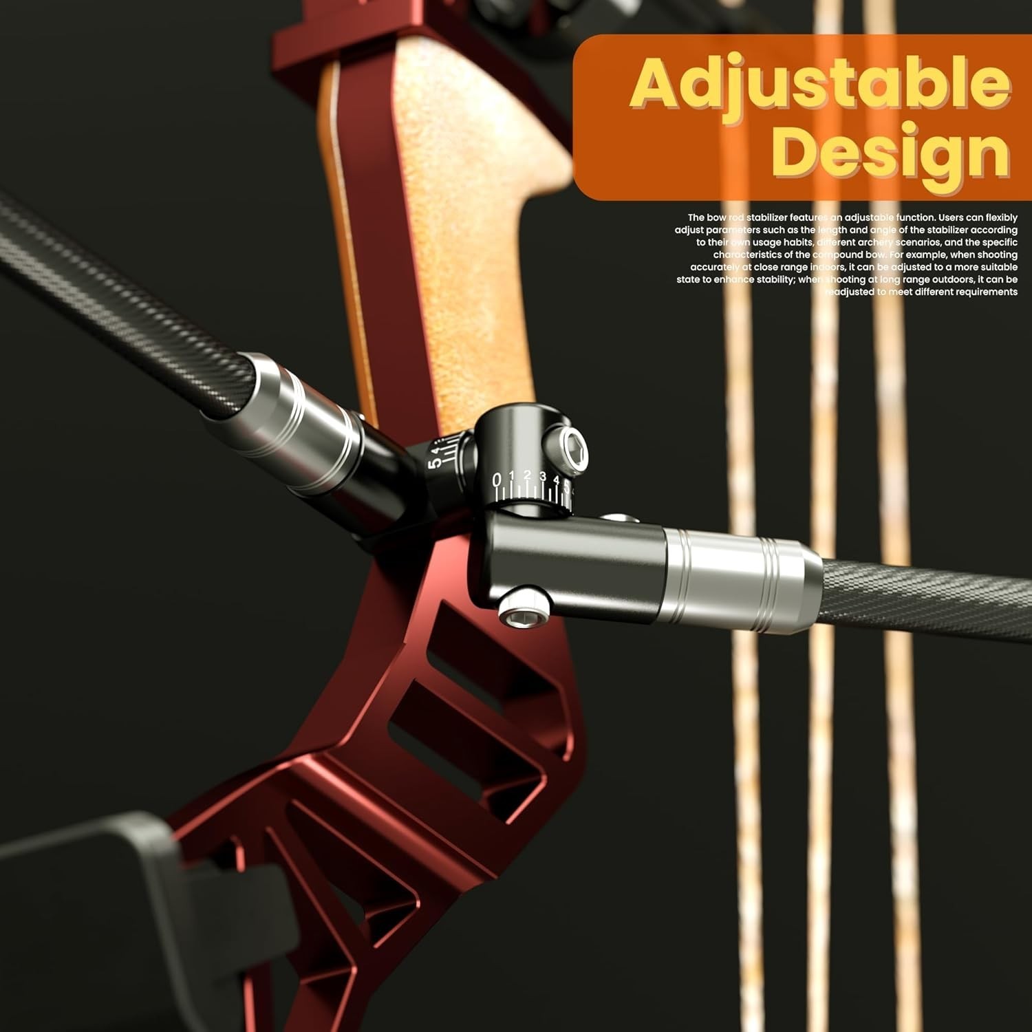 Bow Stabilizer Kit Adjustable Aluminum Bow V-bar Mount for Compound Bows