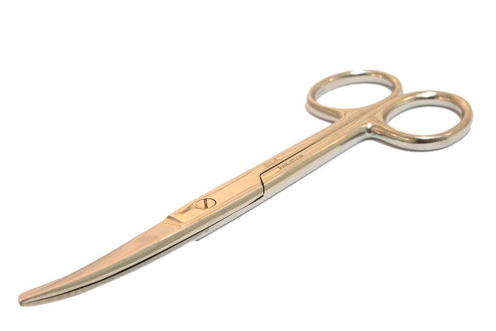 5.5"""" Operating Disecting Surgical Scissors Stainless Steel Blunt Curved Blade