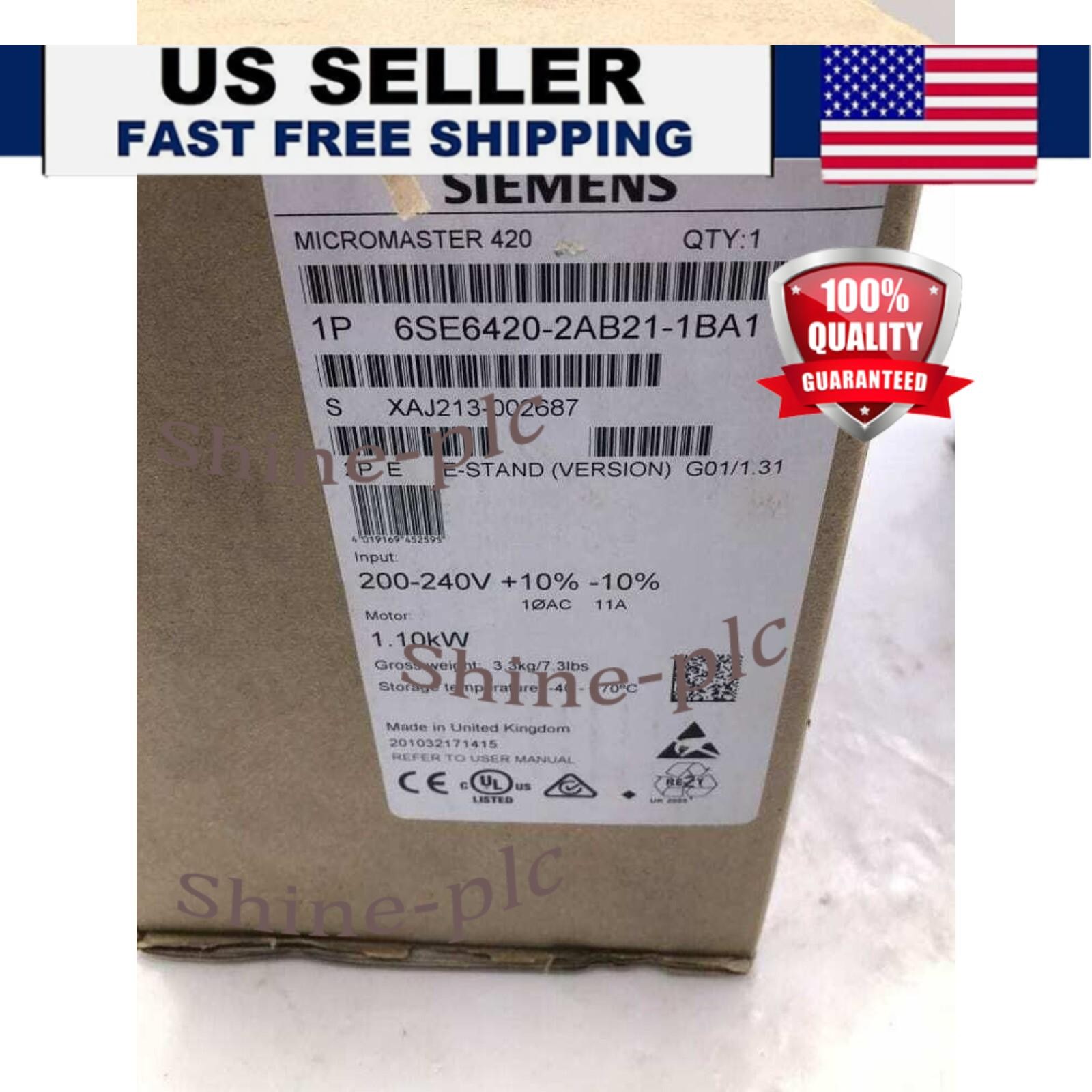 Siemens Micromaster 420 6SE6420-2AB21-1BA1 Frequency Inverter 650Hz Parts/Repair