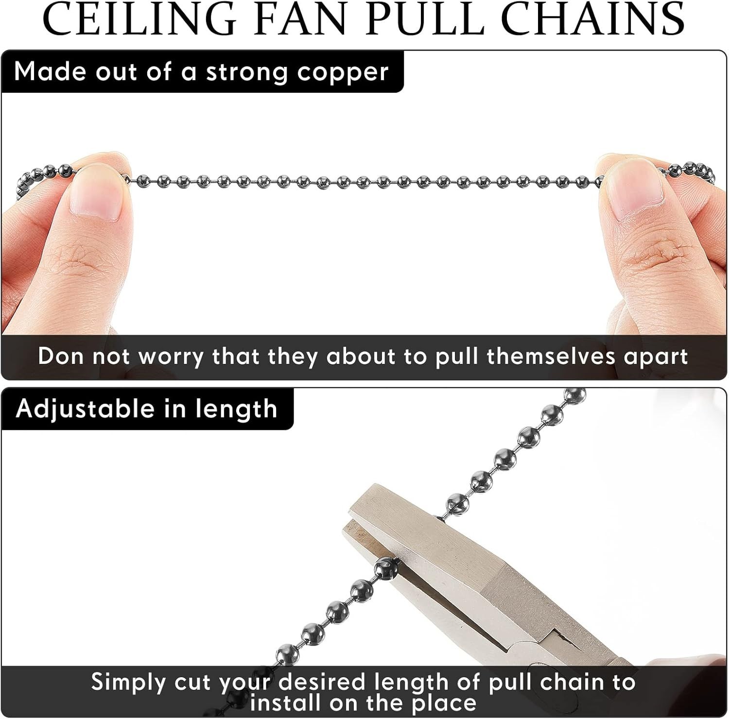 4 Pieces Ceiling Fan Pull Chain Vintage Hollow Fan Danglers Light Pull Chain Ext