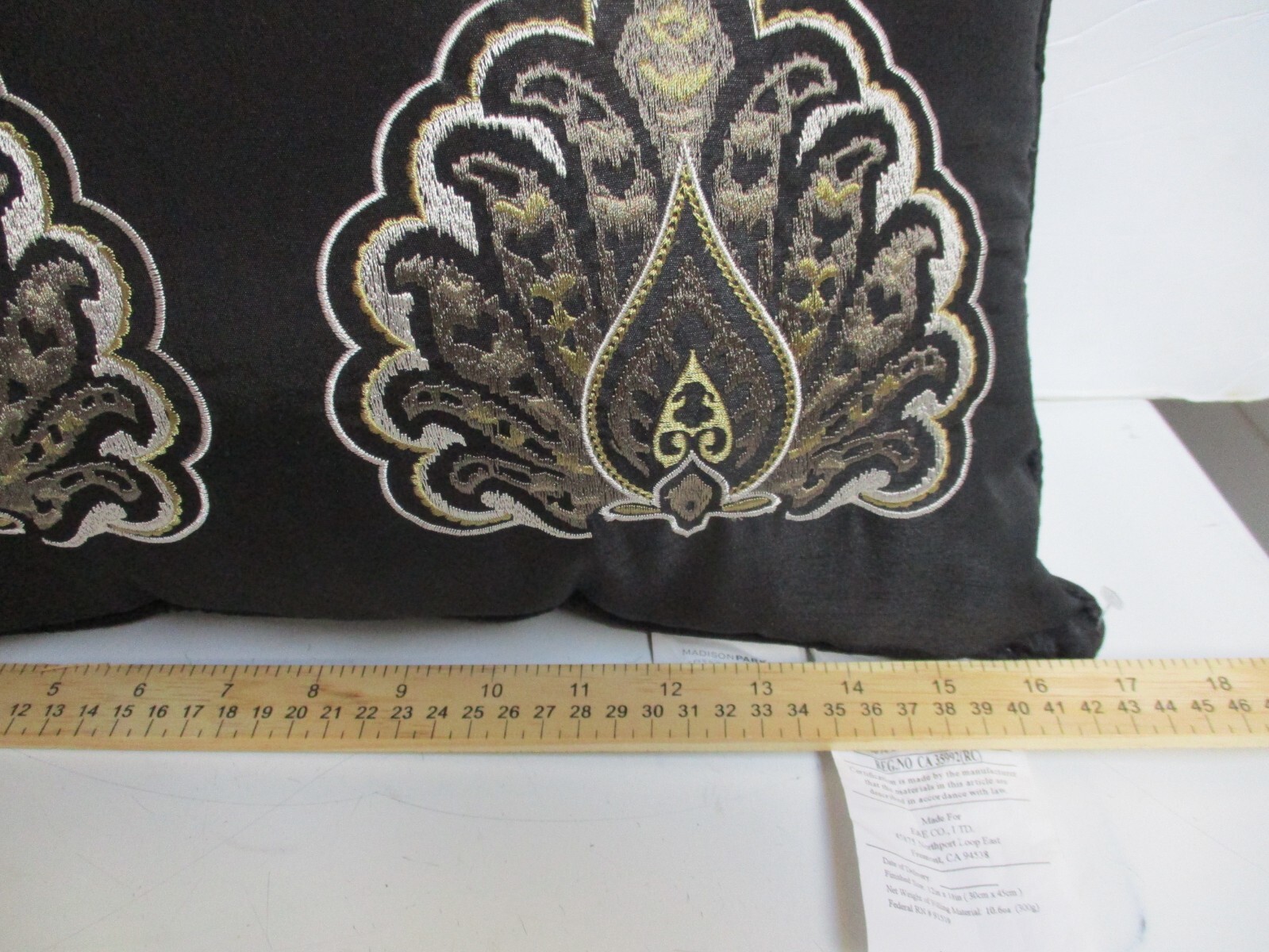 Madison Park Black w jacquard Design Rectangular Accent Pillow