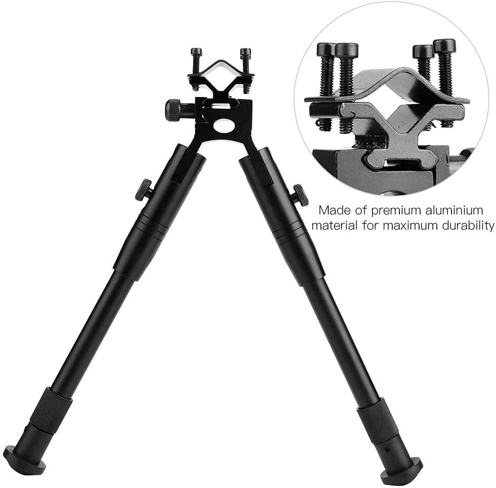 6''Spring Return Hunting Rifle Bipod with Ring Mount/Swivel Adapter/Barrel Mount