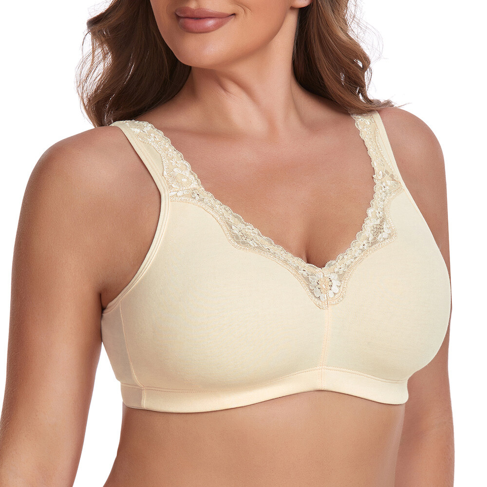 Womens Plus Size Wireless Bra Support Comfort Full Coverage Unlined No Underwire