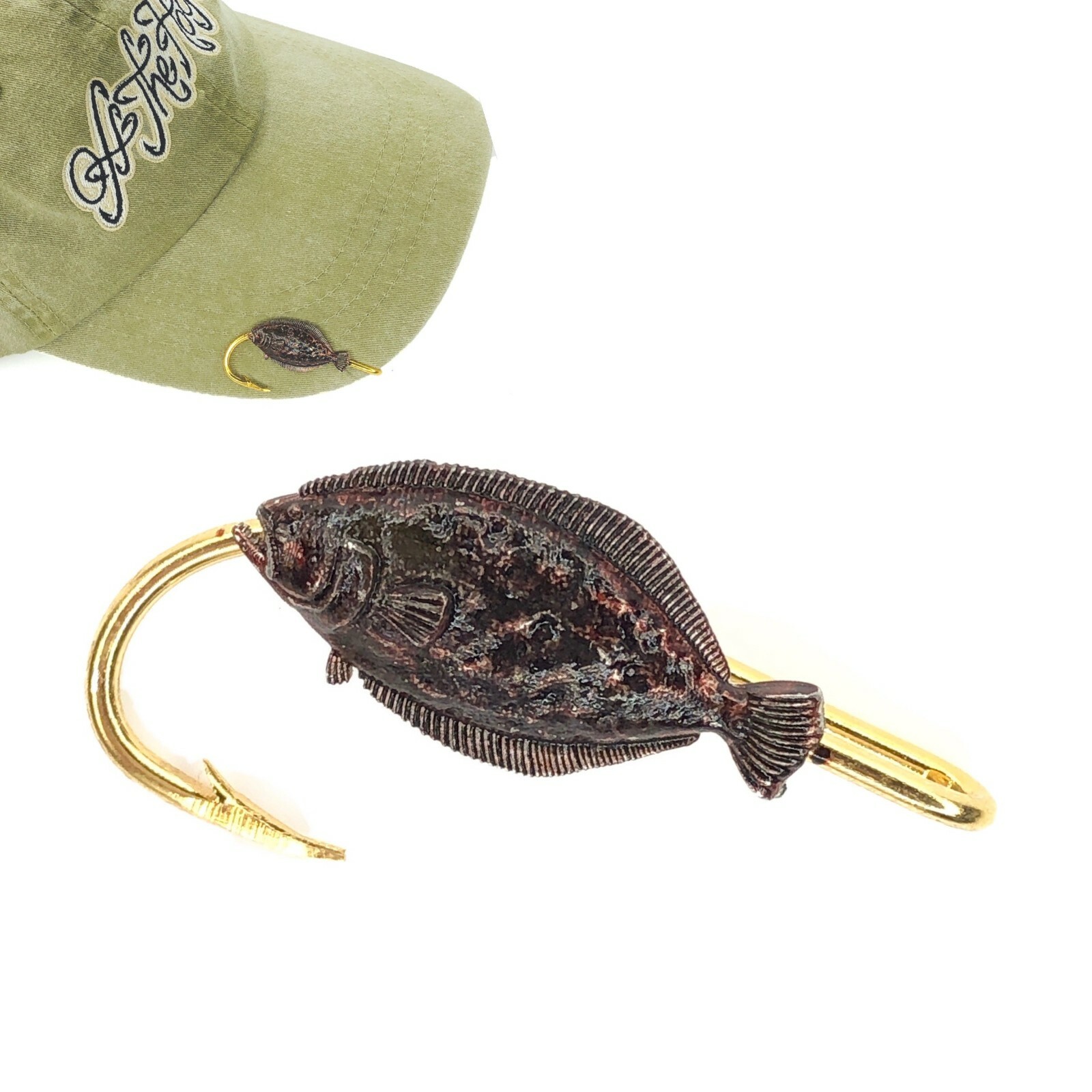 Flounder Hookit© Off The Hook Jeweler® - Flounder hook hat clip