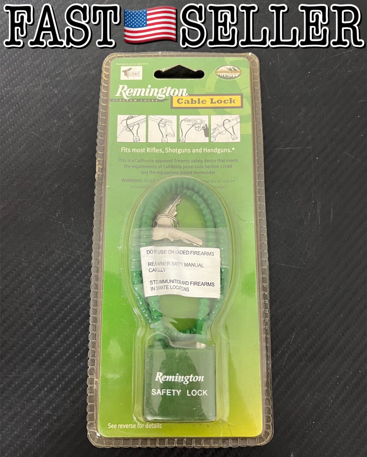 Genuine Remington Firearm Cable Lock Fits Rifles, Shotguns, Handguns Safety Lock