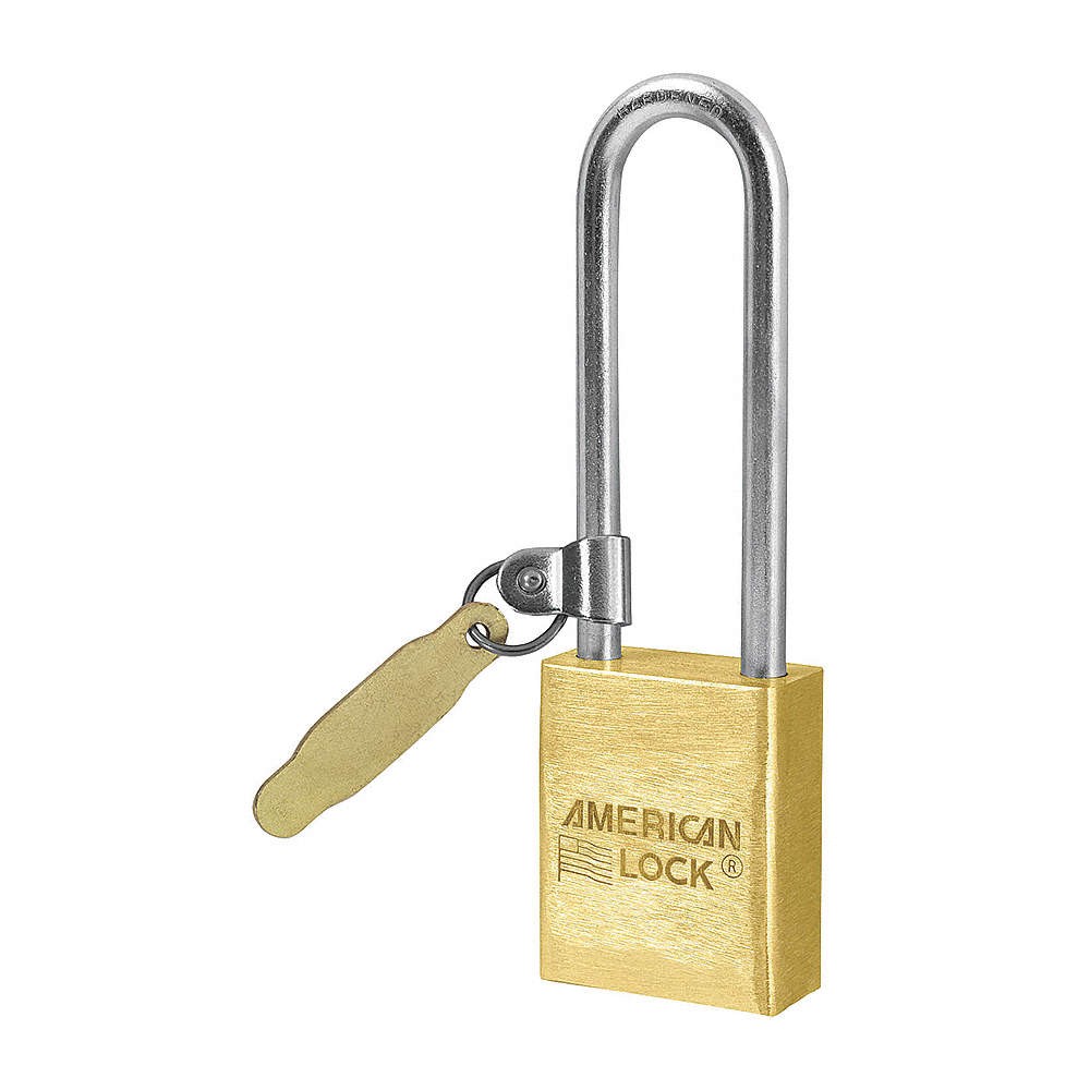 AMERICAN LOCK A42TAG Keyed Padlock, 3/4 in,Rectangle,Gold 4EZN9