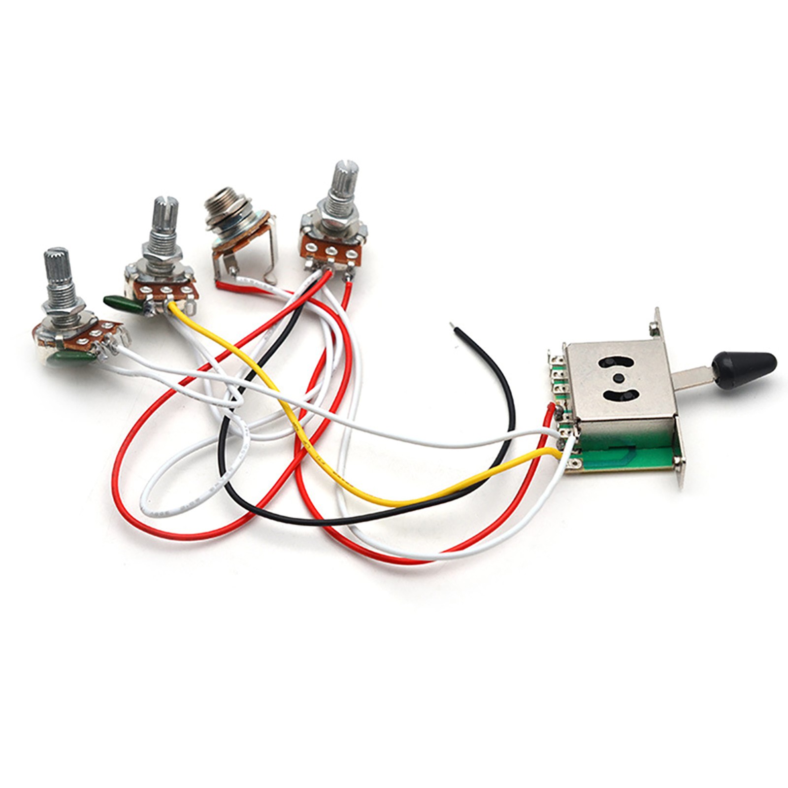Electric Guitar Wiring Harness Kit 5 Way Toggle Switch 1 Volume 2 Tone 500K Pot
