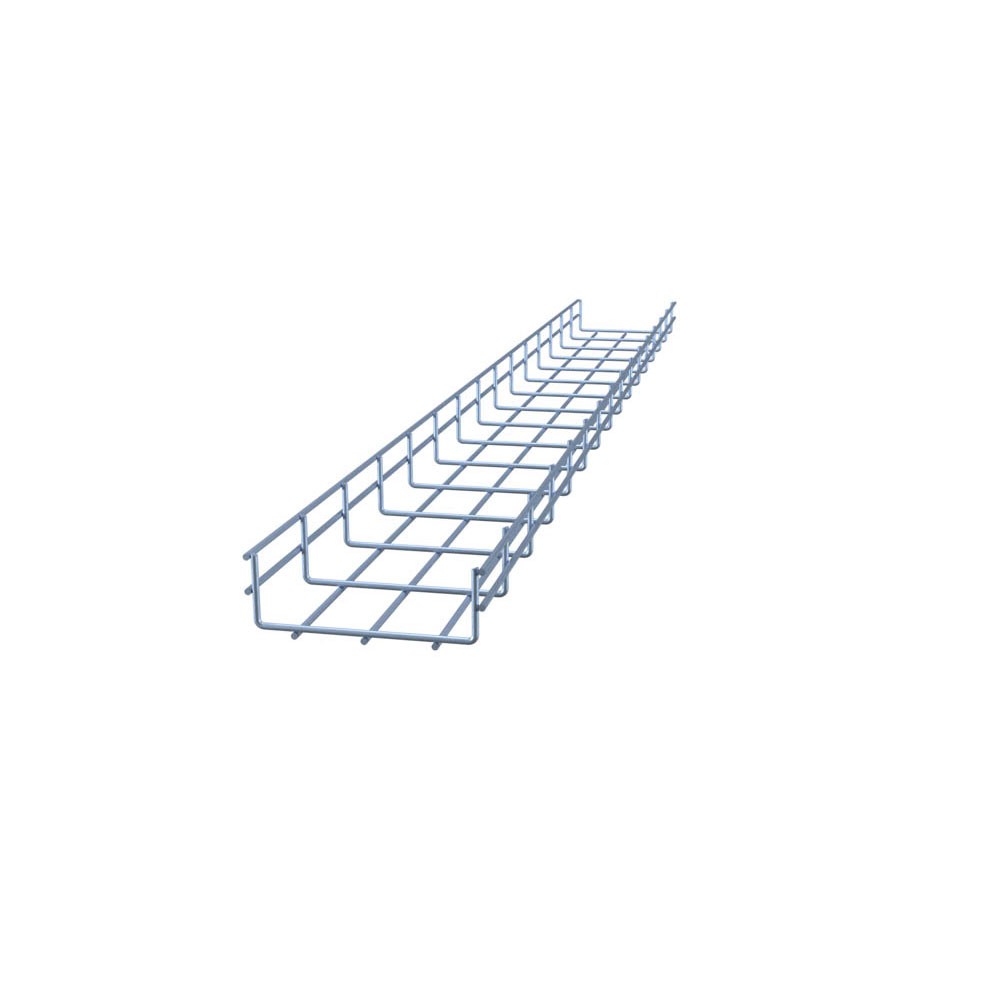 NavePoint Electro Zinc Plated Wire Mesh Cable Tray, 5.91"W x 1.97"D x 59.06"L ,