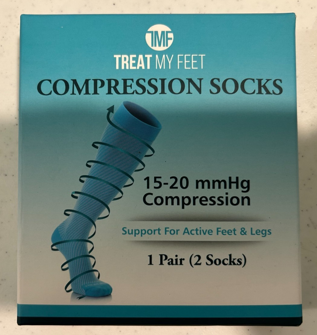TMF Compression Socks 15-20 mmHg Compression (1 Pair) Medium New FREE SHIPPING