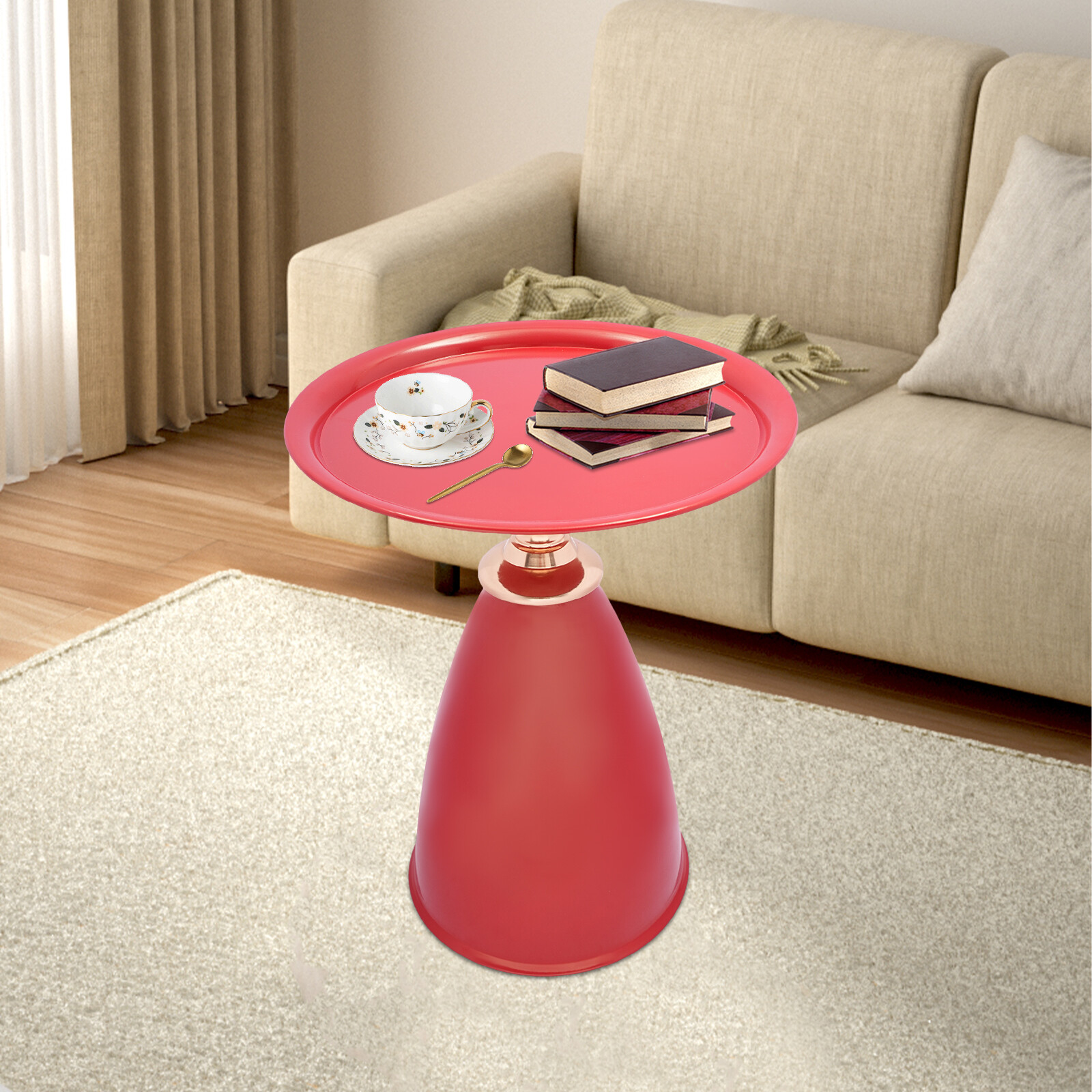 Modern Side End Table Round Side Table Freestanding Living Room Side Table