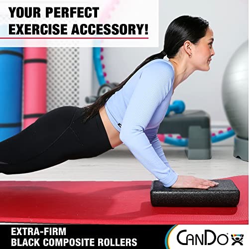 Black Composite High-Density Foam Rollers for Muscle 6" x 12" Half-Round