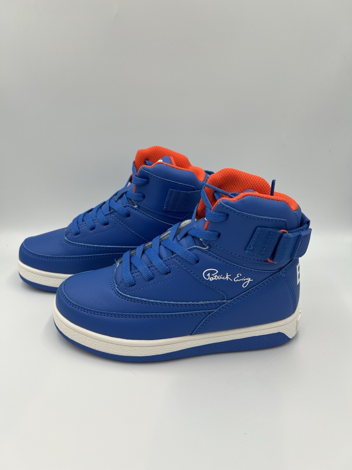 New Patrick Ewing Size 3 Orion Strap Grade School Athletic Sneaker Blue White