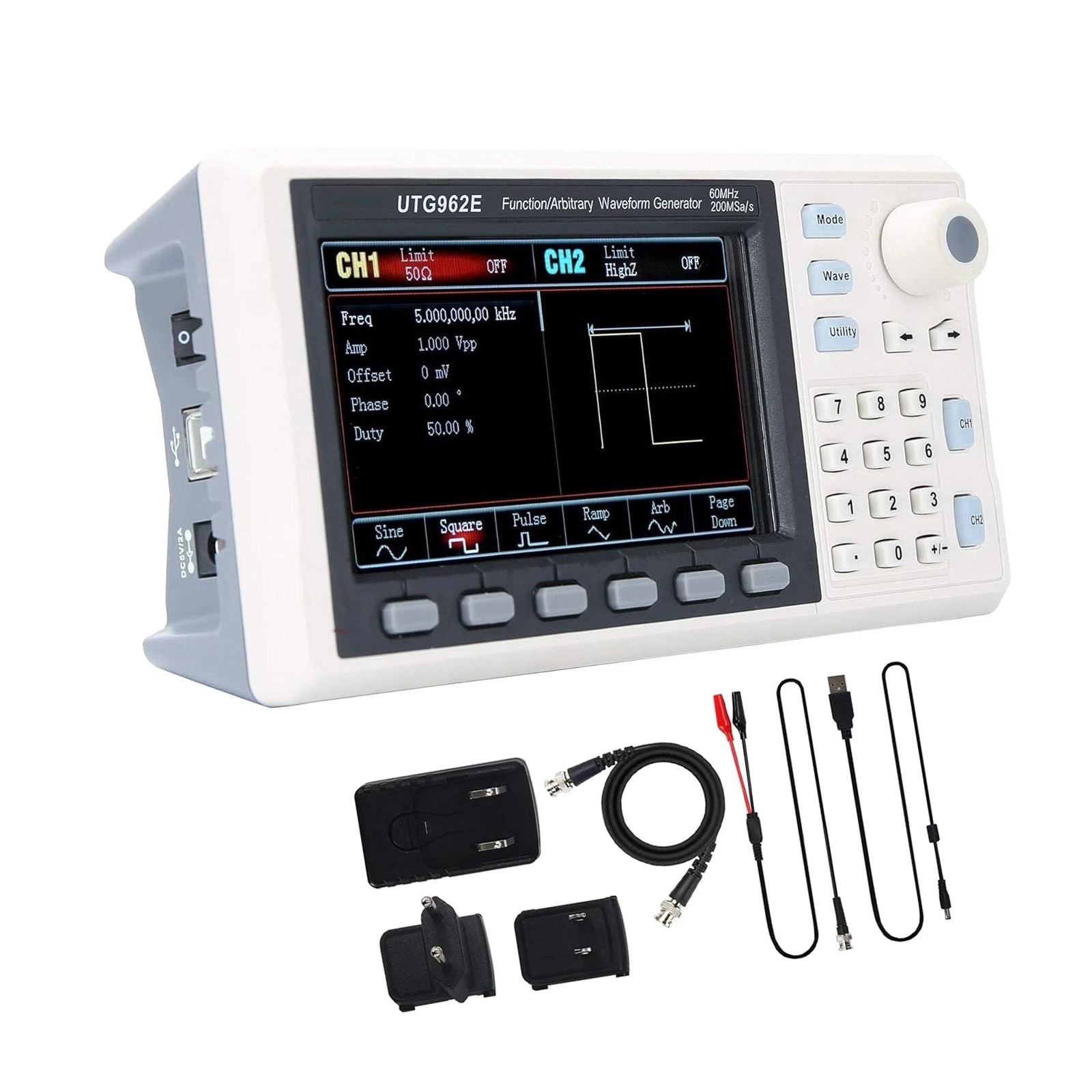 UTG962E Arbitrary Waveform Generator Function Generator Kit 60Mhz 200MSa/s B9