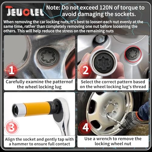 H Wheel Locking Nut Key for Audi, Socket OD 27mm - ID 25mm | Wheel Socket H