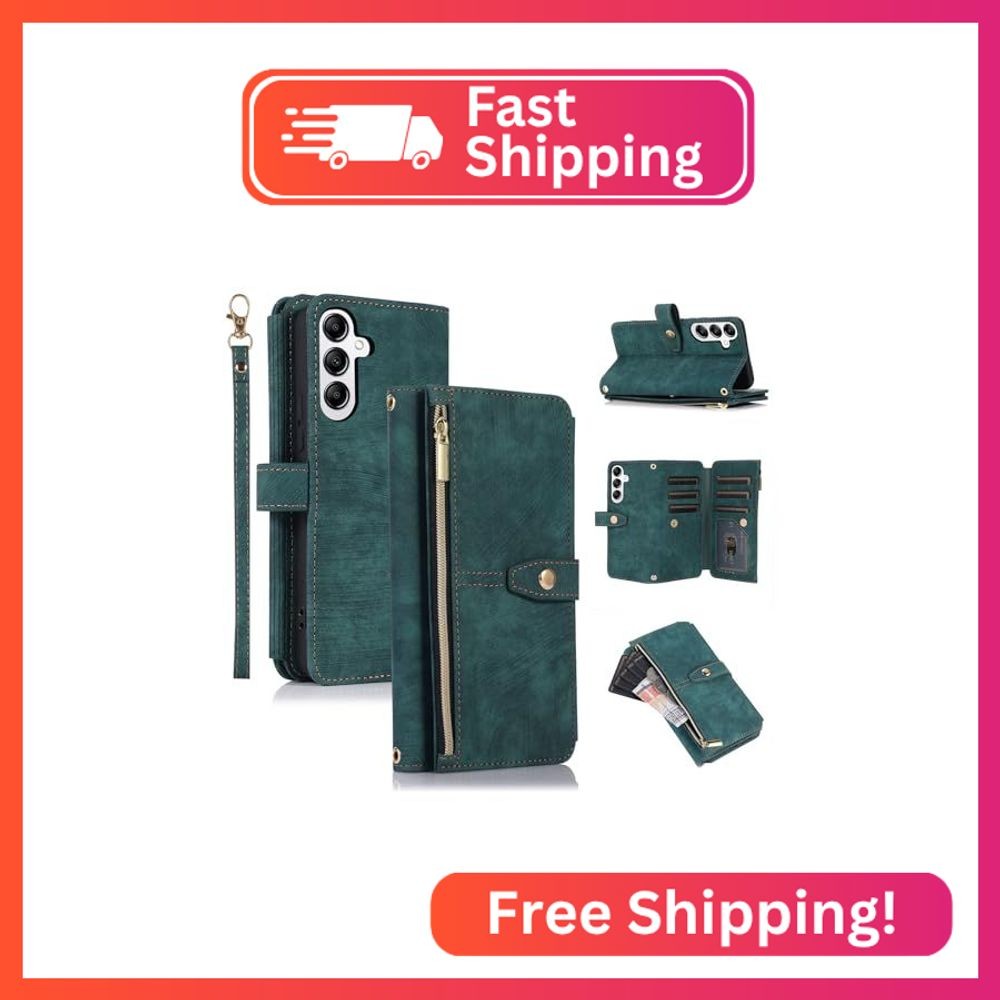 UEEBAI Wallet Case for Samsung Galaxy S23 FE 5G, 9 Card Slots Retro Leather Wall
