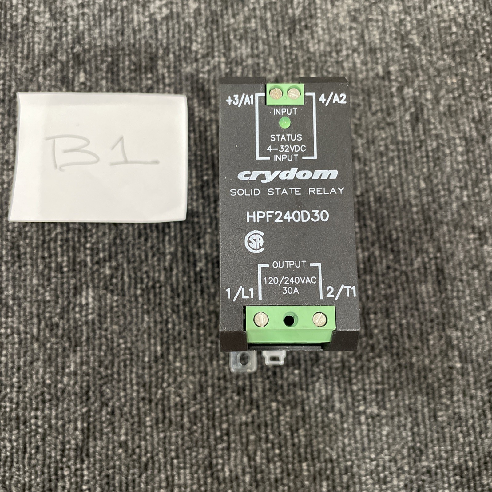 Crydom HPF240D30 Solid State Relay 30 A 120VAC to 240VAC DIN Rail Mount NOS